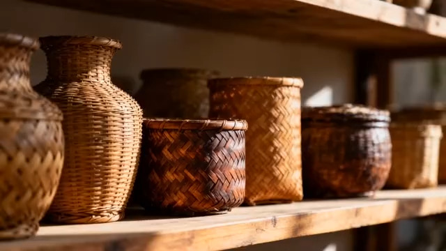  传统竹编工艺品展示328#横屏 	 