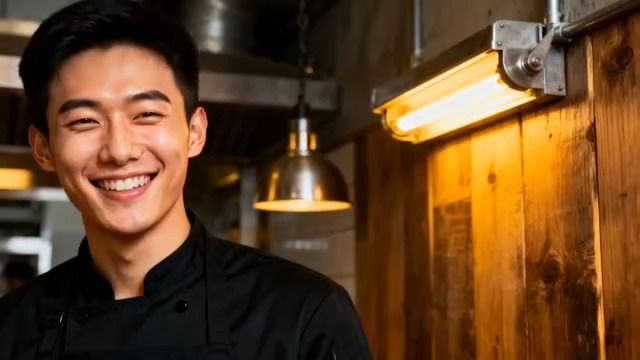  厨师职业微笑特写312#横屏 	 