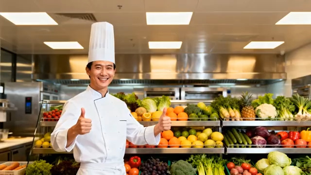  厨师点赞新鲜蔬果304#横屏 	 