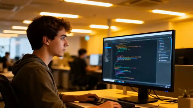  程序员写代码场景288#横屏 	 