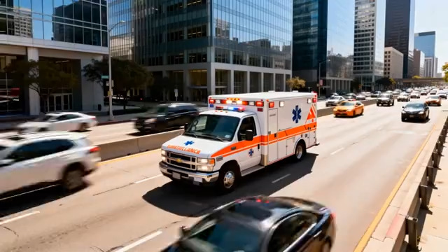  城市救护车紧急行驶249#横屏 	 