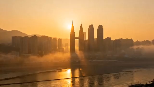  城市日出金色朝霞254#横屏 	 - 