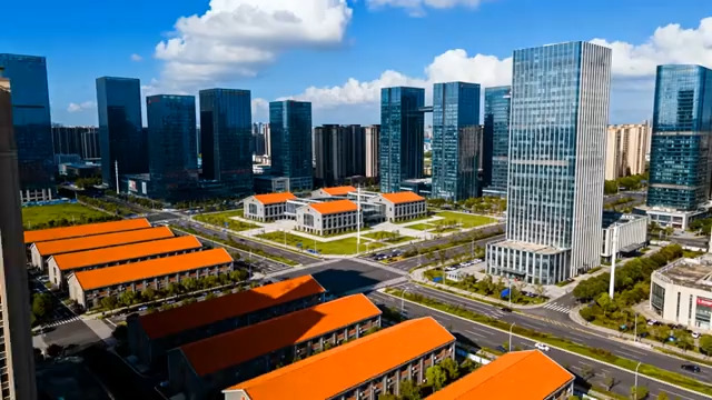  城市航拍建筑群全景244#横屏 	 