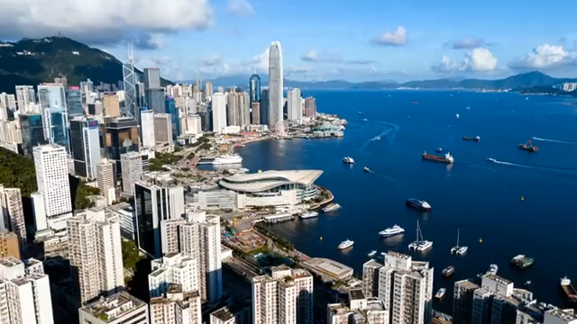  城市海景航拍243#横屏 	 