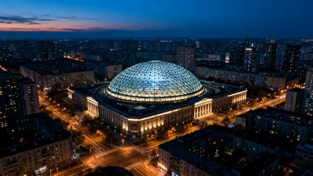  城市地标建筑夜景航拍238#横屏 	 