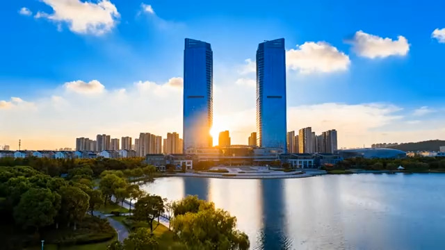  城市地标黄昏全景237#横屏 	 - 