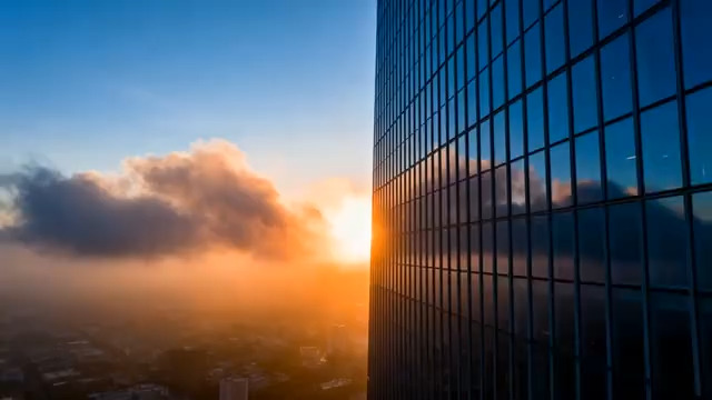  晨曦中的摩天大楼226#横屏 	 