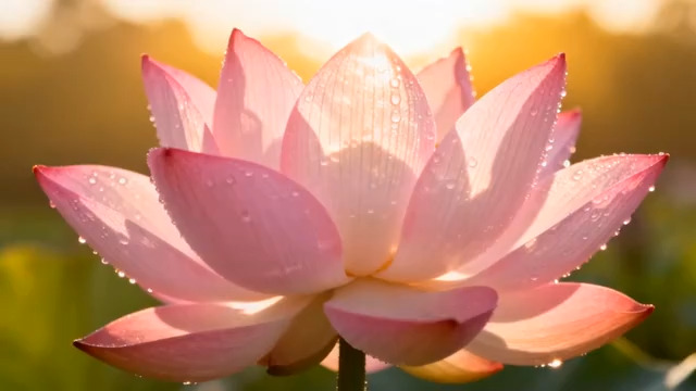  晨光中的粉莲绽放191#横屏 	 - 