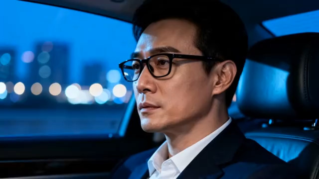  车内沉思的商务男士161#横屏 	 