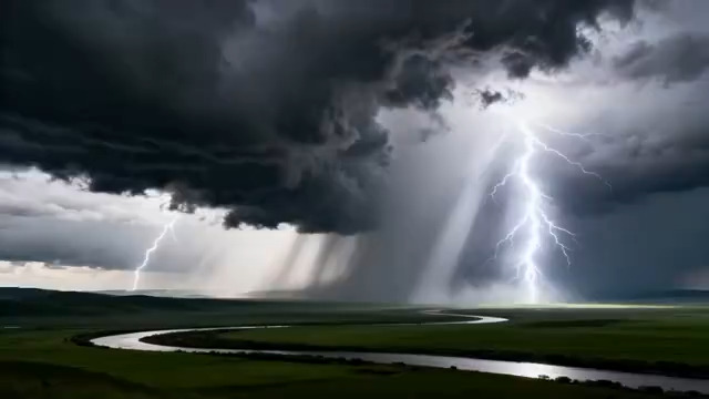  草原闪电风暴延时132#横屏 	 