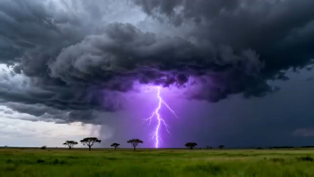  草原闪电风暴奇观131#横屏 	 - 