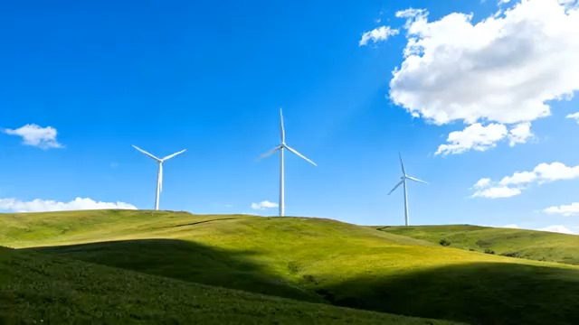  草原风力发电机转动123#横屏 	 