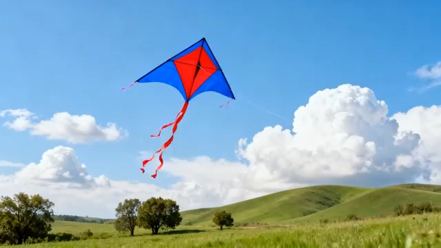  草原蓝红风筝126#横屏 	 