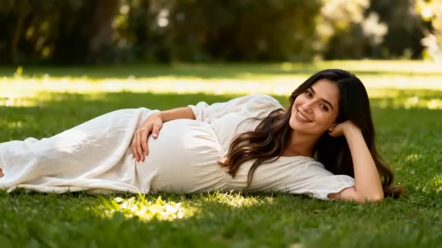  草坪上的微笑婴儿118#横屏 	 