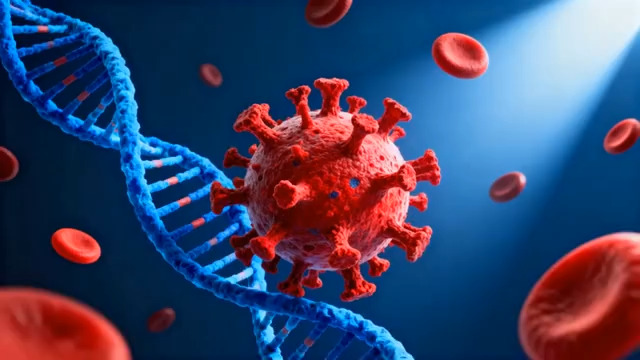  病毒与DNA分子动画77#横屏 	 -