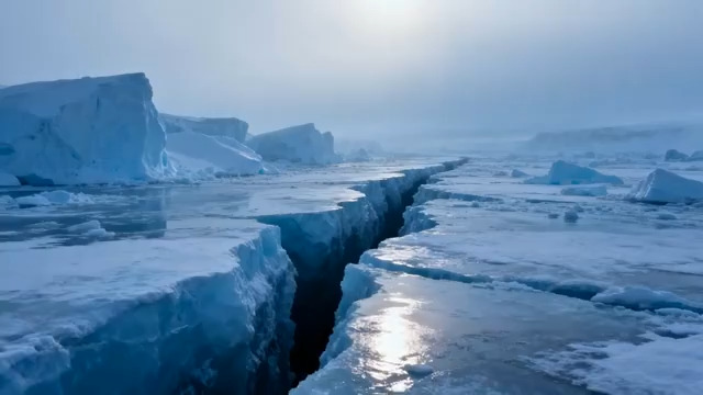  冰川裂缝晨光景象71#横屏 	 