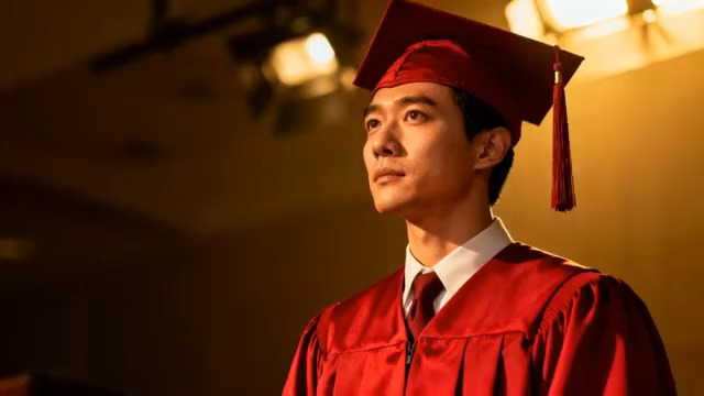  毕业季学士服男生微笑60#横屏 	 