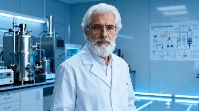  白发老科学家实验室肖像21#横屏 	 