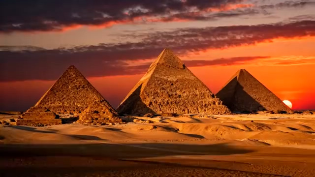  埃及金字塔日落延时15#横屏 	 -