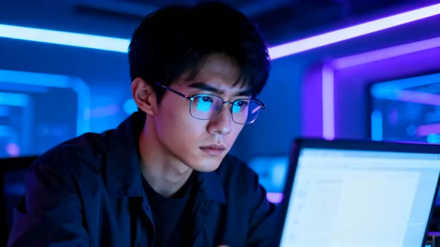  熬夜工作的程序员17#横屏 	 