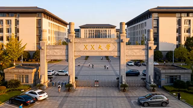  XX大学校门延时摄影12#横屏 	 -