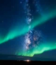  夜空中绚丽的极光景象2931#横屏 	 