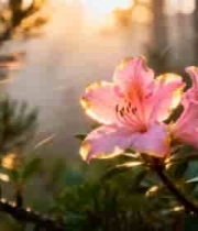  阳光下绽放的粉色花卉2273#横屏 	 