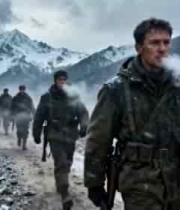  雪山行军的士兵队伍2808#横屏 	 