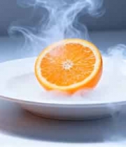  烟雾中的橙子特写素材1442#横屏 	 -