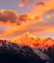  雪山日出自然风光素材705#横屏 	 -