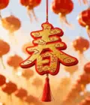  悬挂春字与红灯笼场景531#横屏 	 