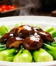  香菇青菜中式菜肴特写1438#横屏 	 -