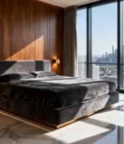  现代卧室城市景观全景(1)2589#横屏 	 -