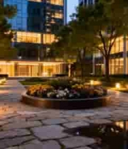  小区园林景观夜景素材648#横屏 	 