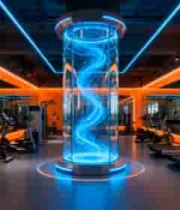  现代健身房内部科技感展示1692#横屏 	 