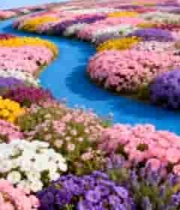  五彩斑斓花海小径风景816#横屏 	 - 