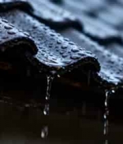  屋顶雨滴特写243#横屏 	 