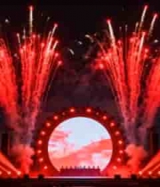  舞台烟花夜景素材1#横屏 	 