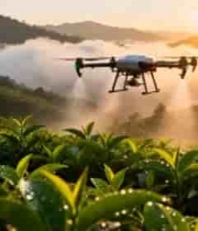  无人机在茶园上空飞行2007#横屏 	 