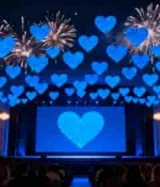  舞台心形元素特效展示56#横屏 	 