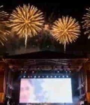  舞台晚会烟花绽放场景2313#横屏 	 -