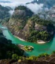  武夷山山水风光俯瞰全景2657#横屏 	 