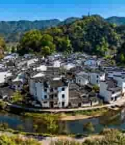  婺源徽派村落山水风光974#横屏 	 - 