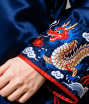 中式服装袖口龙纹刺绣特写(1)5378#横屏 