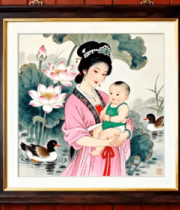 中式古典人物挂画1956#横屏 