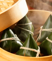 蒸笼内热气腾腾的粽子4187#横屏 