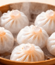 蒸笼里的精致小笼包特写3145#横屏 