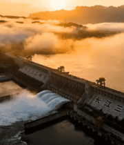 长江三峡大坝泄洪全景2444#横屏 