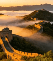 长城晨曦云海自然风光1869#横屏 
