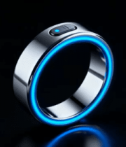 银色带蓝光智能戒指素材2309#横屏 